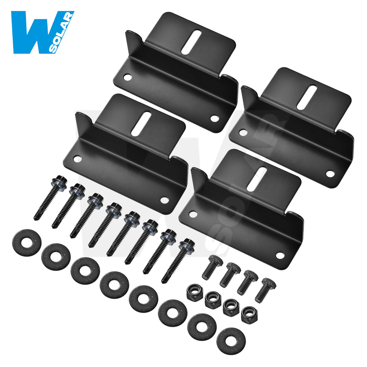 W SOLAR Z-Brackets for Solar Panels | Heavy-Duty Aluminum Mounting Brackets with Screws