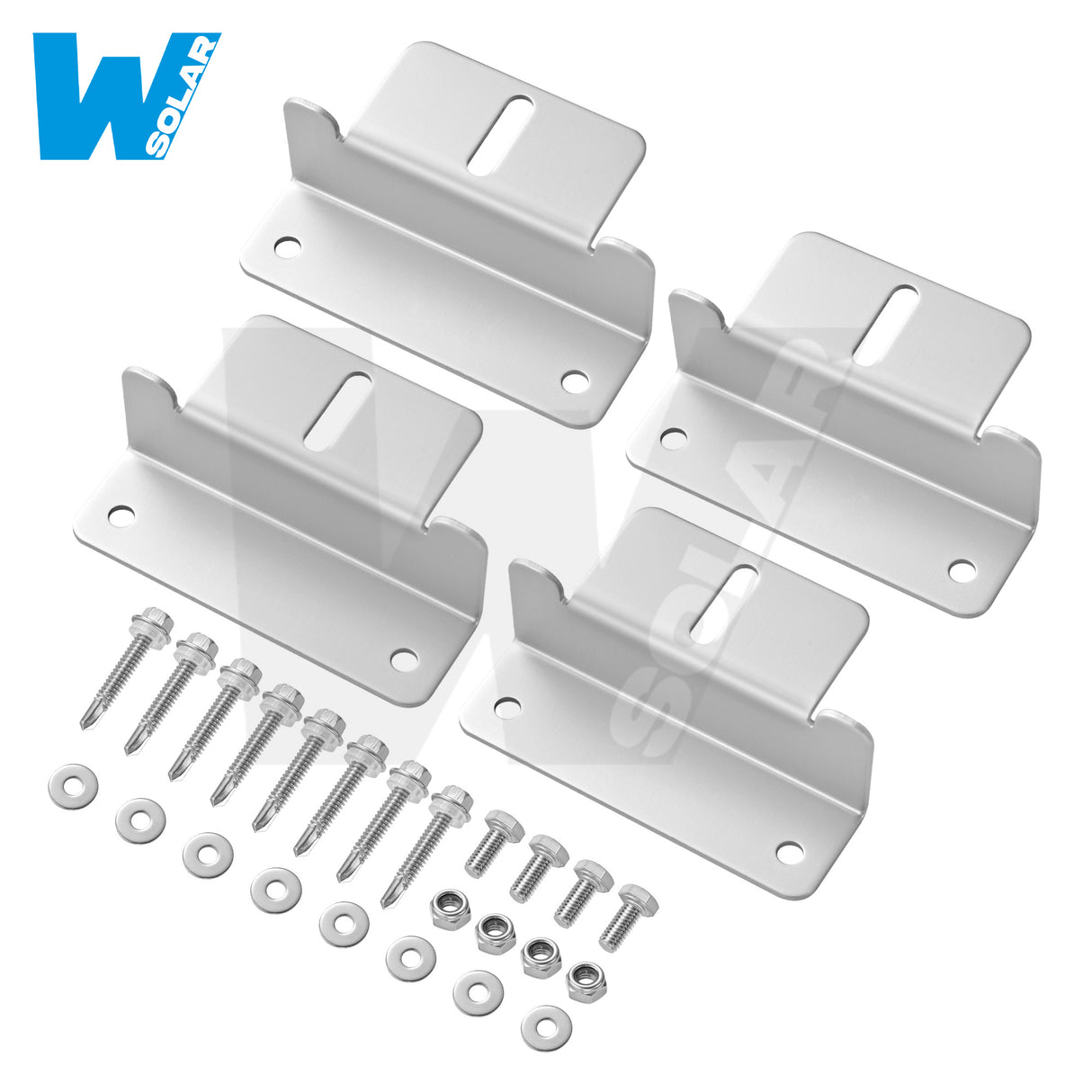W SOLAR Z-Brackets for Solar Panels | Heavy-Duty Aluminum Mounting Brackets with Screws